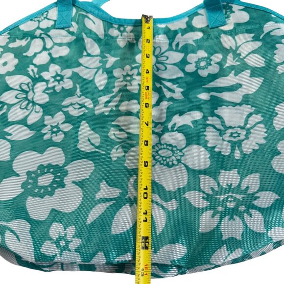 Lot Mesh Tote Bags Floral Print 4 Colors Lg Lightweight Durable Beach Shopping - Picture 5 of 13